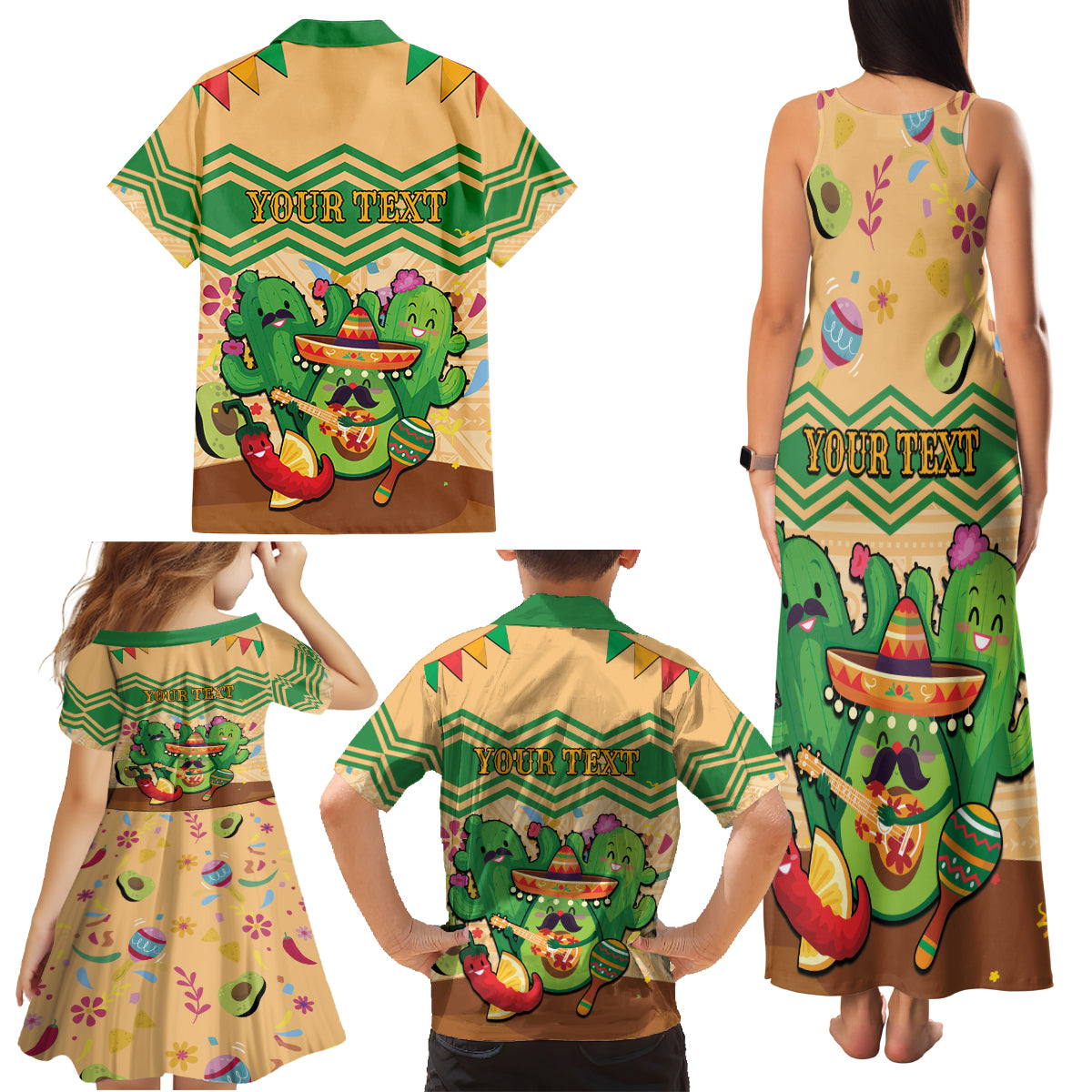 Personalised Hawaii Cinco De Mayo Family Matching Tank Maxi Dress and Hawaiian Shirt Funny Style LT05 - Polynesian Pride