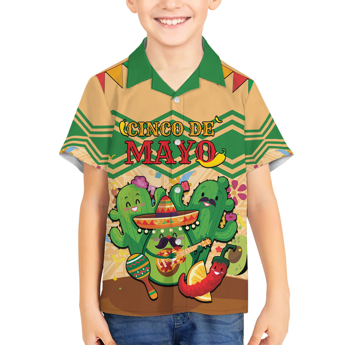 Personalised Hawaii Cinco De Mayo Family Matching Tank Maxi Dress and Hawaiian Shirt Funny Style LT05 Son's Shirt Brown - Polynesian Pride