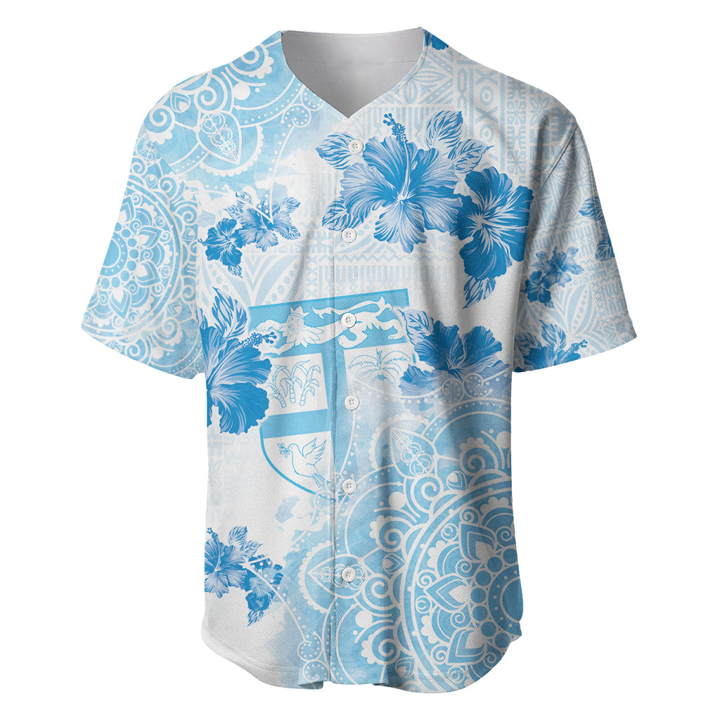 Happy Fiji Girmit Day Baseball Jersey Fijian Tapa With Mandala Pattern