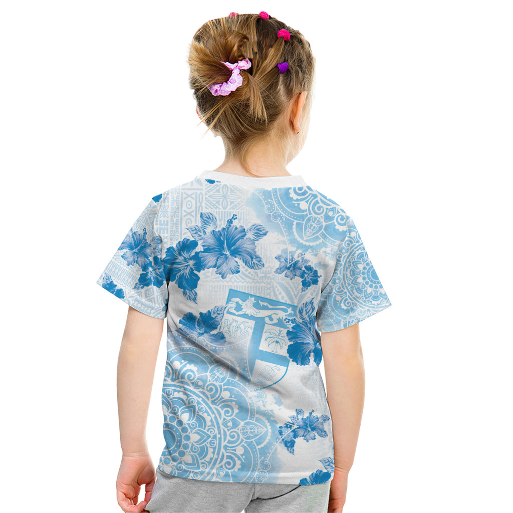 Happy Fiji Girmit Day Kid T Shirt Fijian Tapa With Mandala Pattern