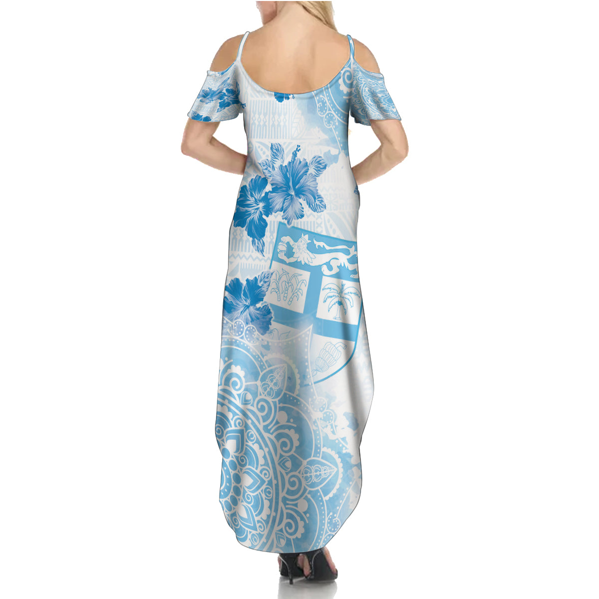 Happy Fiji Girmit Day Summer Maxi Dress Fijian Tapa With Mandala Pattern