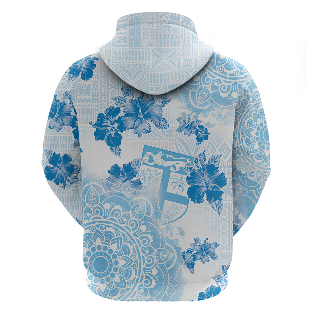 Happy Fiji Girmit Day Zip Hoodie Fijian Tapa With Mandala Pattern