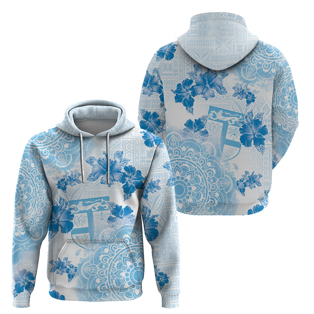 Happy Fiji Girmit Day Zip Hoodie Fijian Tapa With Mandala Pattern