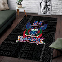 Samoa 64th Independence Anniversary Area Rug LT05 Black - Polynesian Pride