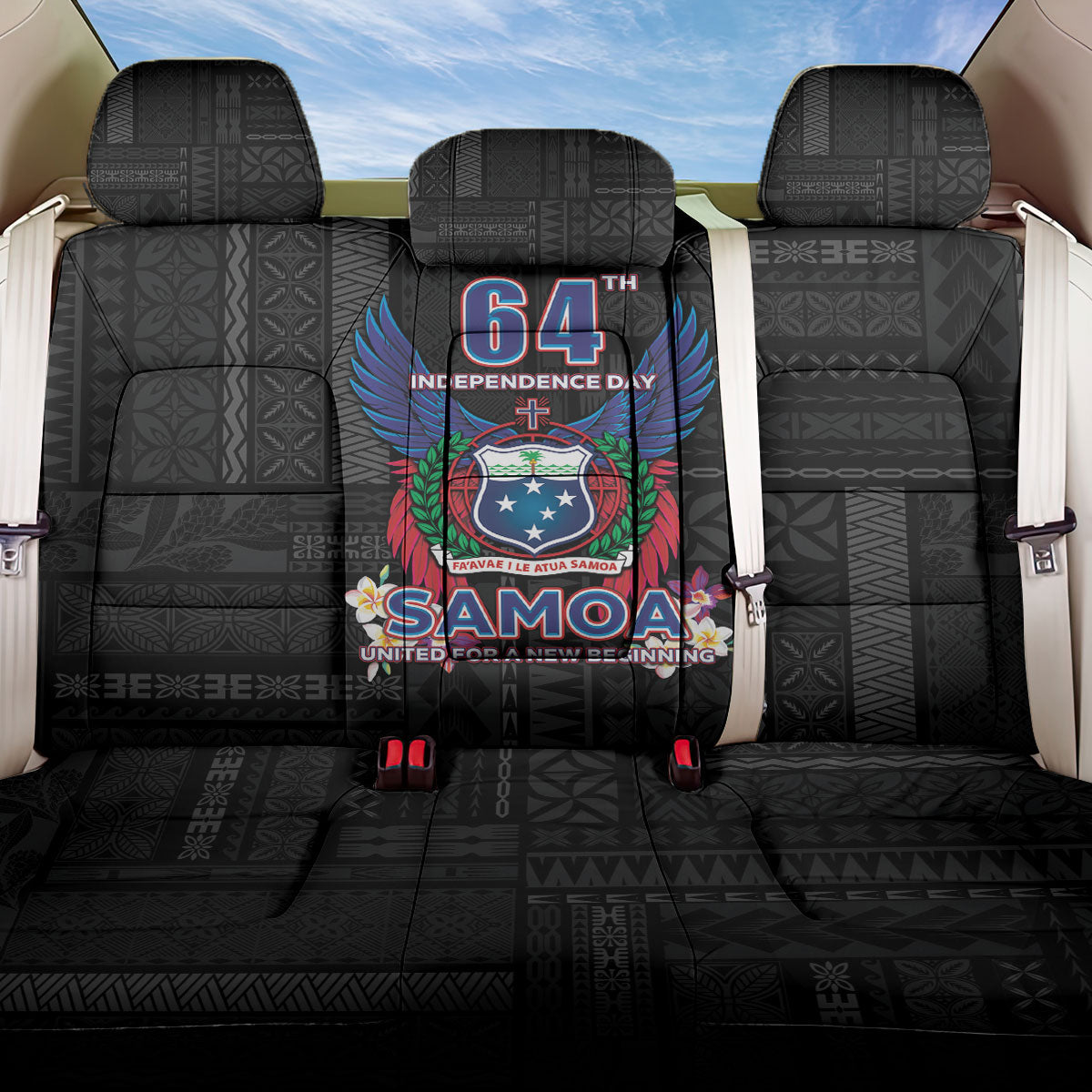 Samoa 64th Independence Anniversary Back Car Seat Cover