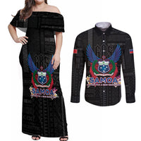 Samoa 64th Independence Anniversary Couples Matching Off Shoulder Maxi Dress and Long Sleeve Button Shirt