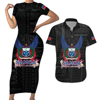 Samoa 64th Independence Anniversary Couples Matching Short Sleeve Bodycon Dress and Hawaiian Shirt
