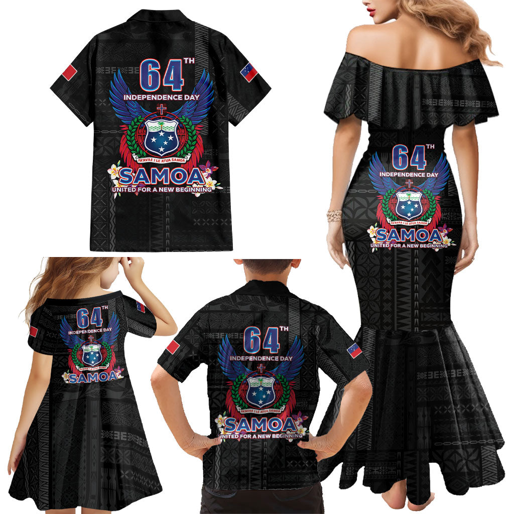 Samoa 64th Independence Anniversary Family Matching Mermaid Dress and Hawaiian Shirt