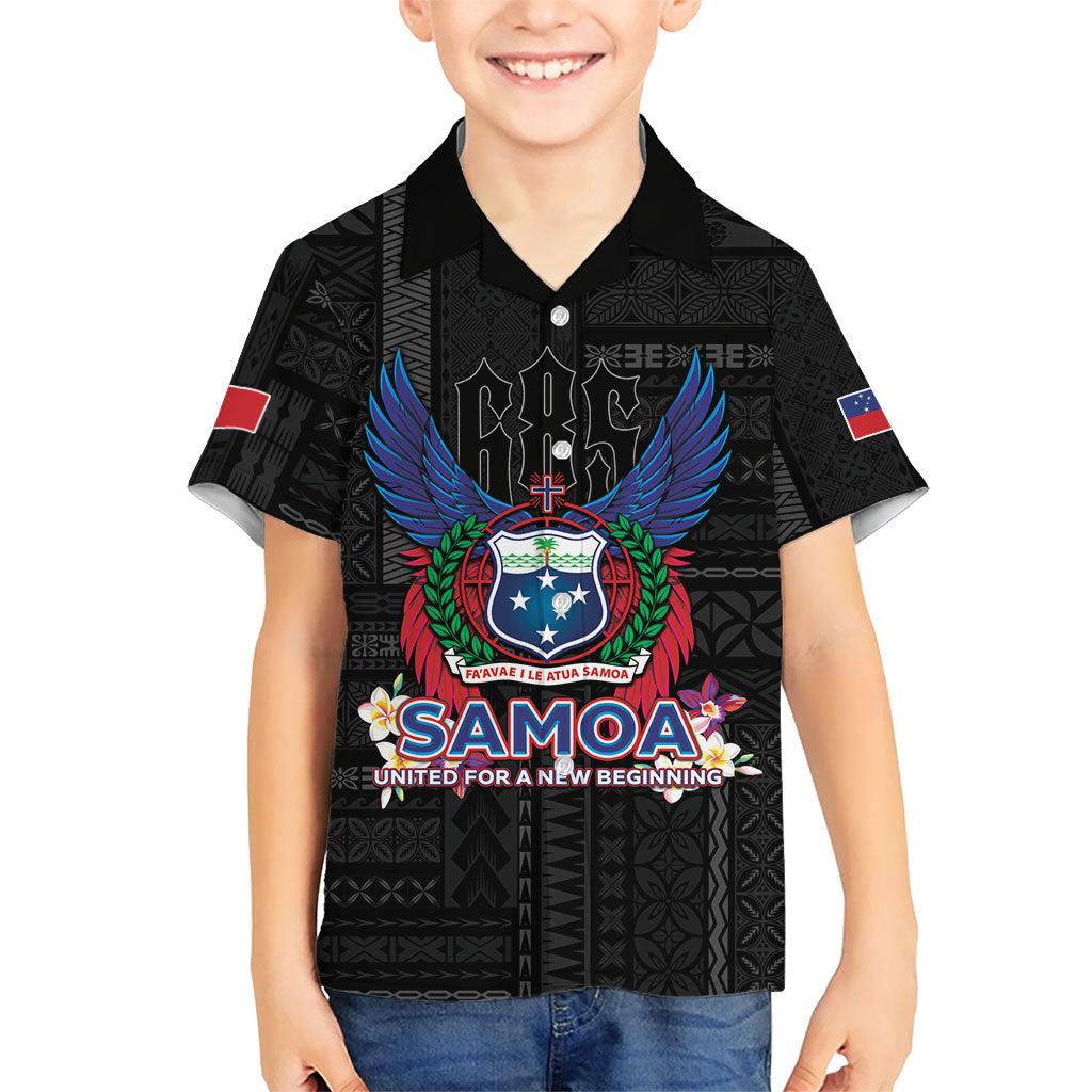 Samoa 64th Independence Anniversary Family Matching Off Shoulder Short Dress and Hawaiian Shirt