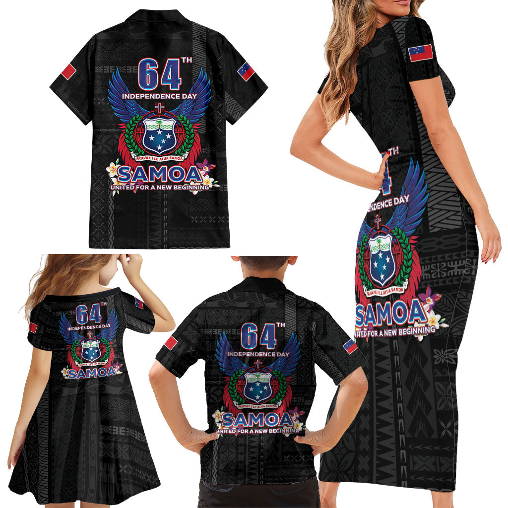 Samoa 64th Independence Anniversary Family Matching Short Sleeve Bodycon Dress and Hawaiian Shirt LT05 - Polynesian Pride