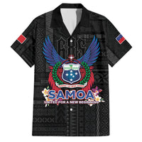 Samoa 64th Independence Anniversary Family Matching Short Sleeve Bodycon Dress and Hawaiian Shirt LT05 Dad's Shirt - Short Sleeve Black - Polynesian Pride