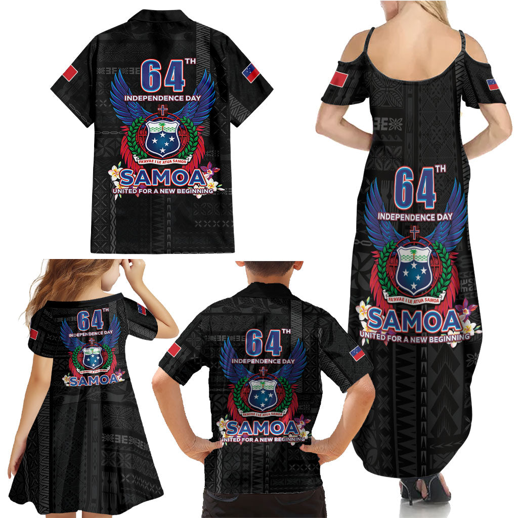 Samoa 64th Independence Anniversary Family Matching Summer Maxi Dress and Hawaiian Shirt