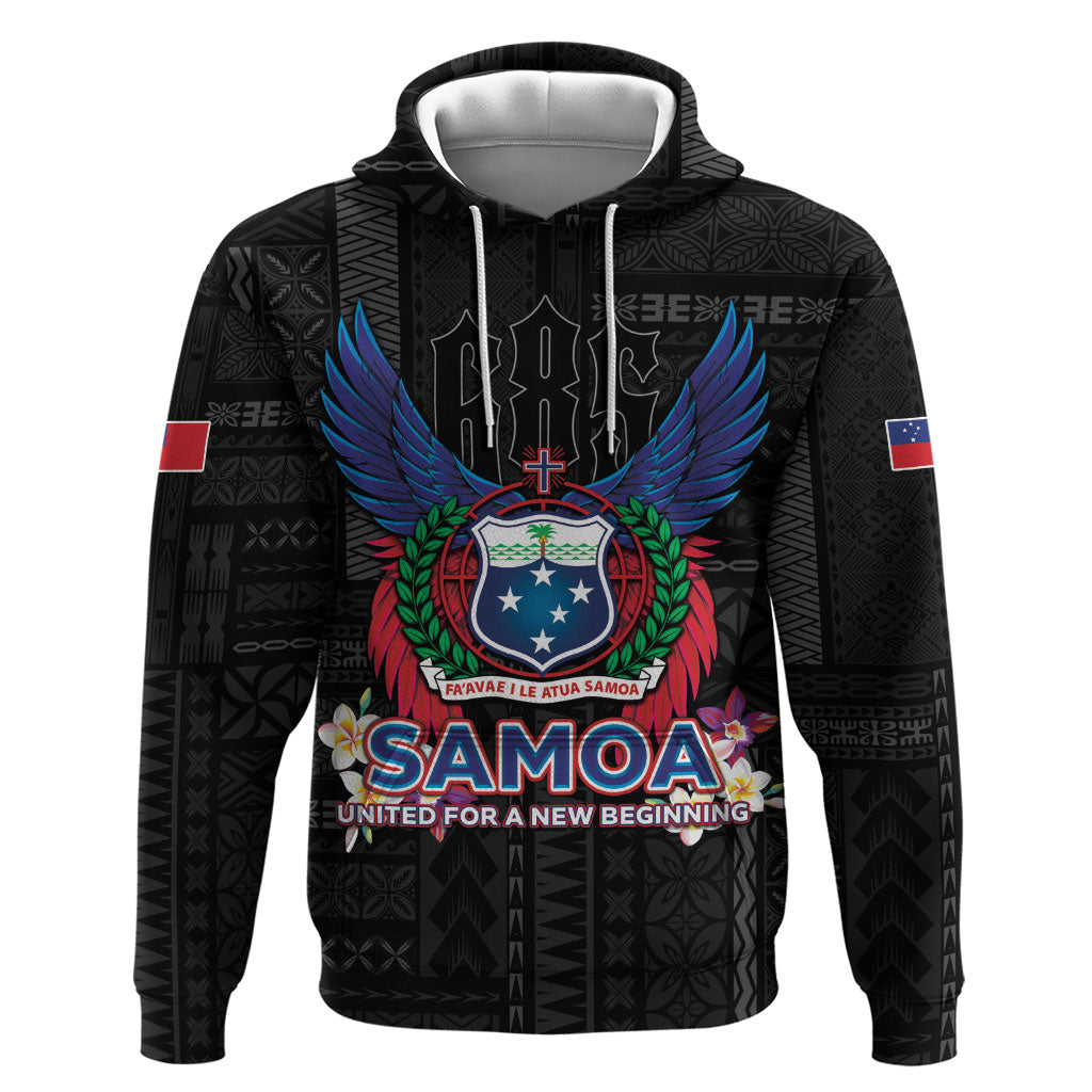 Samoa 64th Independence Anniversary Hoodie LT05 Pullover Hoodie Black - Polynesian Pride