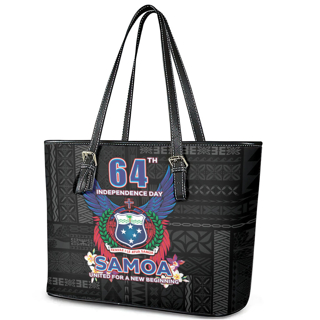 Samoa 64th Independence Anniversary Leather Tote Bag LT05 - Polynesian Pride
