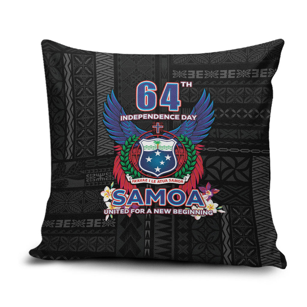 Samoa 64th Independence Anniversary Pillow Cover LT05 Black - Polynesian Pride