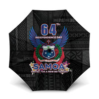 Samoa 64th Independence Anniversary Umbrella LT05 One Size Folded 11.42 inch Opened Diameter 37.4 inch Black - Polynesian Pride