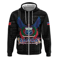 Samoa 64th Independence Anniversary Zip Hoodie LT05 Zip Hoodie Black - Polynesian Pride