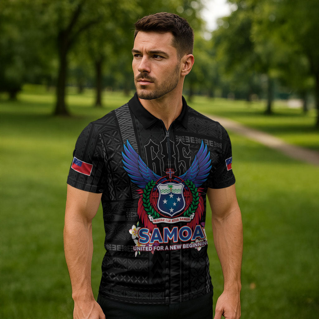 Samoa 64th Independence Anniversary Zipper Polo Shirt