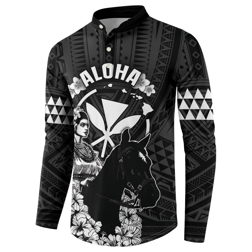 Hawaii King Kamehameha Day Parade Button Sweatshirt With Pa'u Riders Plumeria Kakau Tribal Pattern