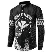 Hawaii King Kamehameha Day Parade Button Sweatshirt With Pa'u Riders Plumeria Kakau Tribal Pattern