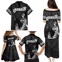 Hawaii King Kamehameha Day Parade Family Matching Puletasi and Hawaiian Shirt With Pa'u Riders Plumeria Kakau Tribal Pattern