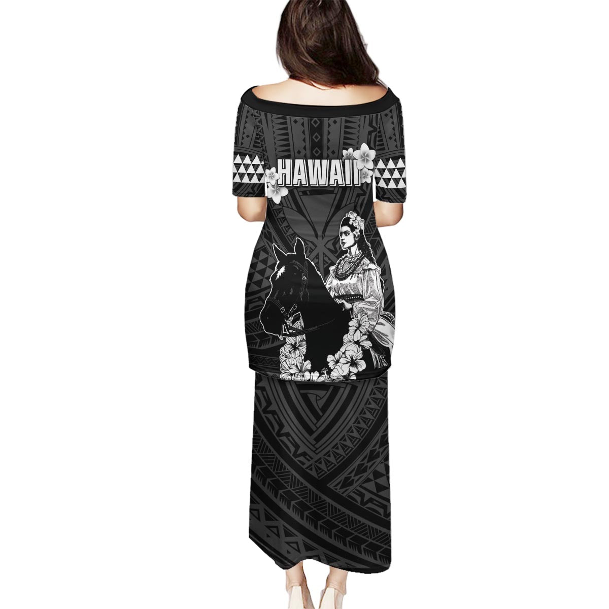 Hawaii King Kamehameha Day Parade Family Matching Puletasi and Hawaiian Shirt With Pa'u Riders Plumeria Kakau Tribal Pattern