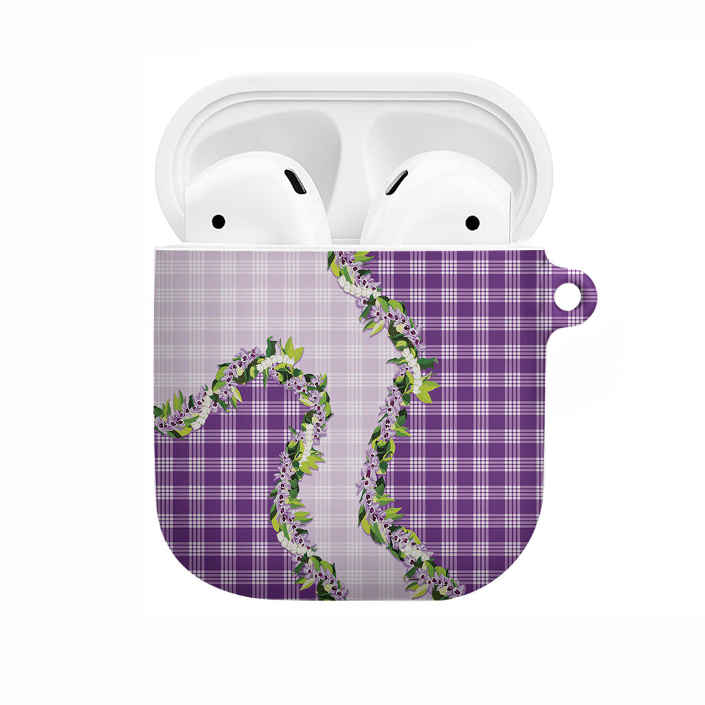 Violet Hawaii Palaka AirPods Case Maile Pikake Honohono Orchid Lei LT05 Violet - Polynesian Pride