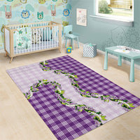 Violet Hawaii Palaka Area Rug Maile Pikake Honohono Orchid Lei