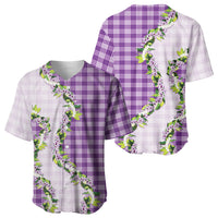 Violet Hawaii Palaka Baseball Jersey Maile Pikake Honohono Orchid Lei LT05 - Polynesian Pride