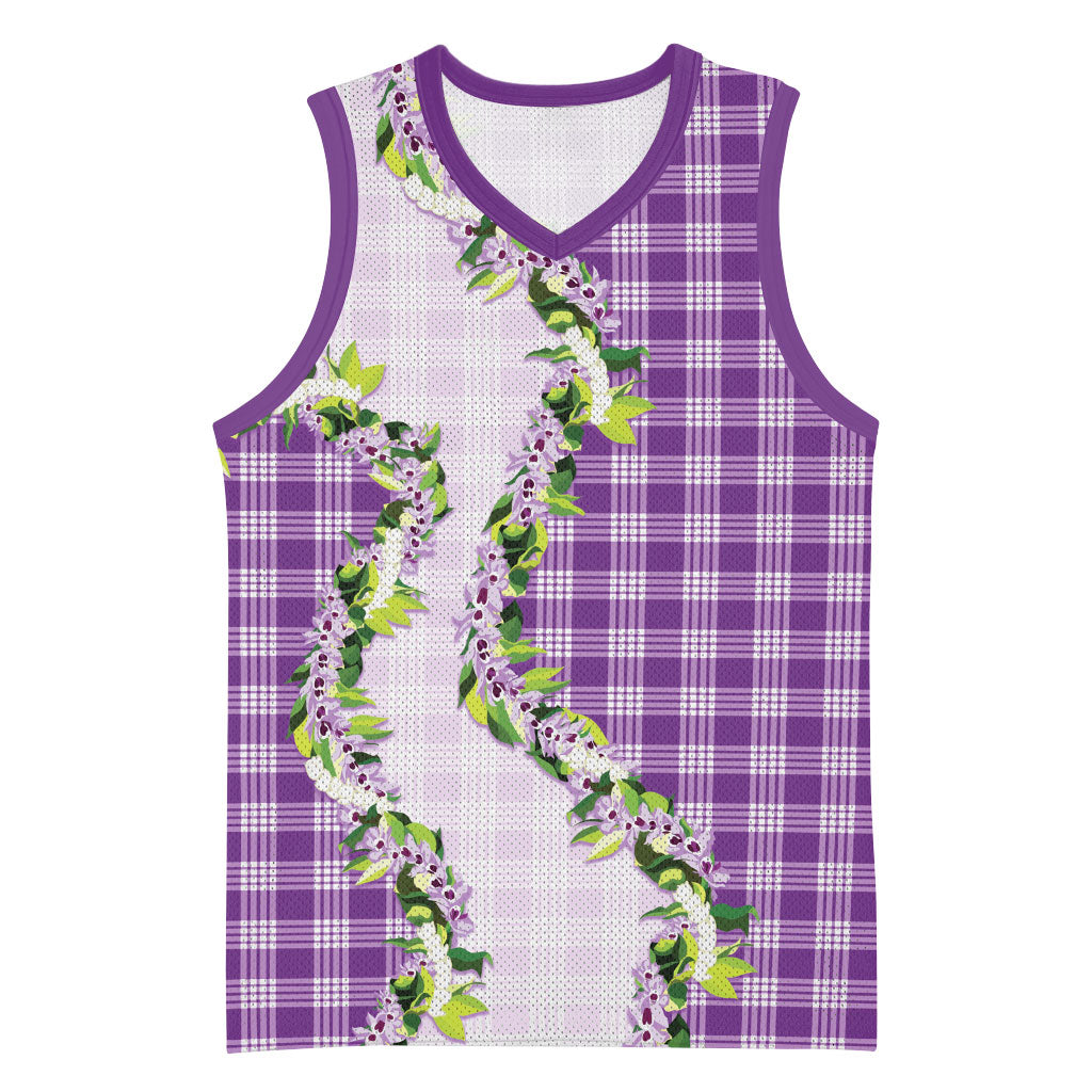 Violet Hawaii Palaka Basketball Jersey Maile Pikake Honohono Orchid Lei LT05 Unisex Violet - Polynesian Pride