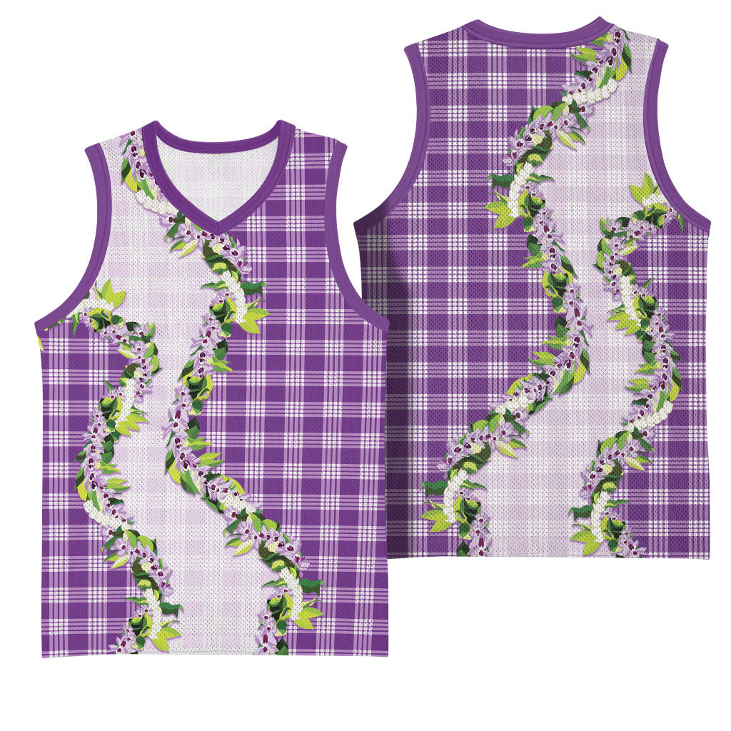 Violet Hawaii Palaka Basketball Jersey Maile Pikake Honohono Orchid Lei LT05 - Polynesian Pride