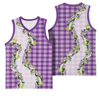 Violet Hawaii Palaka Basketball Jersey Maile Pikake Honohono Orchid Lei LT05 - Polynesian Pride