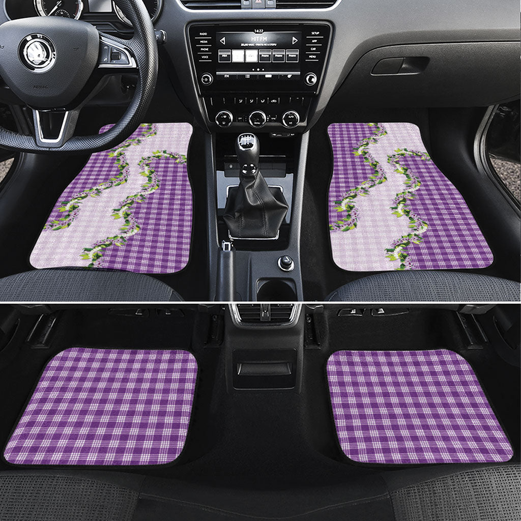 Violet Hawaii Palaka Car Mats Maile Pikake Honohono Orchid Lei LT05 Set 4pcs Violet - Polynesian Pride