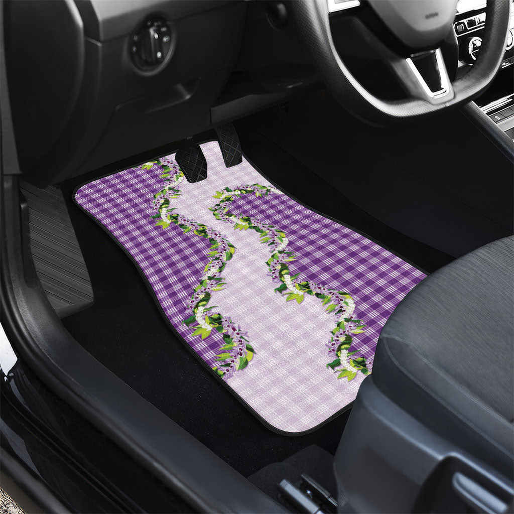 Violet Hawaii Palaka Car Mats Maile Pikake Honohono Orchid Lei LT05 - Polynesian Pride