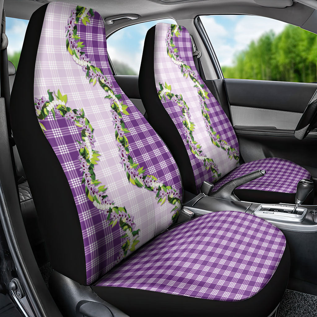 Violet Hawaii Palaka Car Seat Cover Maile Pikake Honohono Orchid Lei LT05 - Polynesian Pride