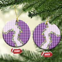 Violet Hawaii Palaka Ceramic Ornament Maile Pikake Honohono Orchid Lei
