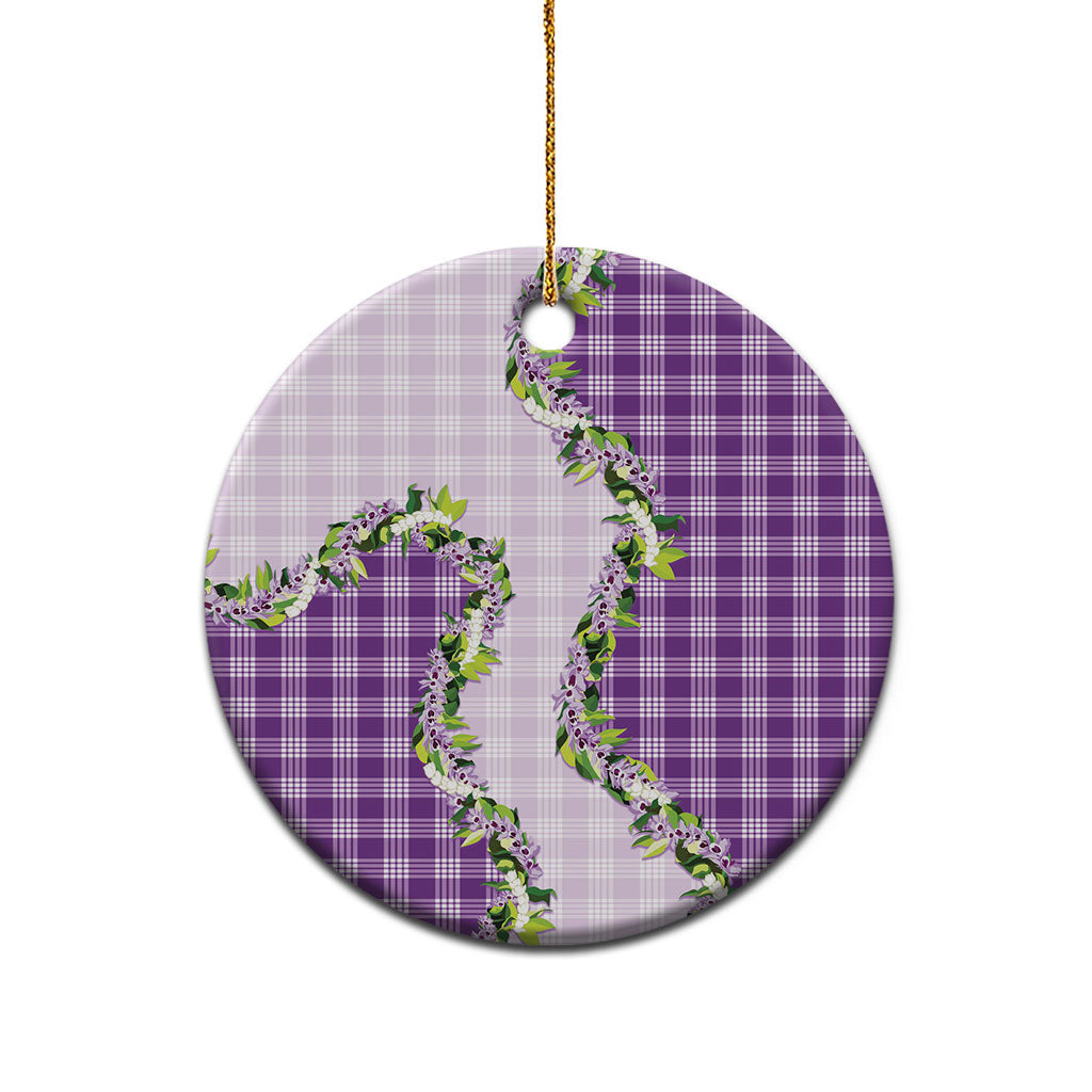 Violet Hawaii Palaka Ceramic Ornament Maile Pikake Honohono Orchid Lei