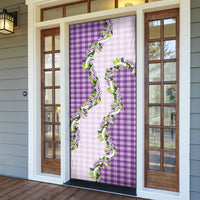 Violet Hawaii Palaka Door Cover Maile Pikake Honohono Orchid Lei