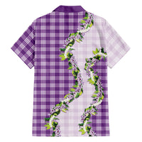 Violet Hawaii Palaka Family Matching Long Sleeve Bodycon Dress and Hawaiian Shirt Maile Pikake Honohono Orchid Lei LT05 - Polynesian Pride