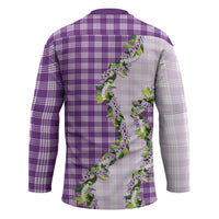 Violet Hawaii Palaka Hockey Jersey Maile Pikake Honohono Orchid Lei