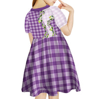 Violet Hawaii Palaka Kid Short Sleeve Dress Maile Pikake Honohono Orchid Lei LT05 - Polynesian Pride