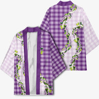 Violet Hawaii Palaka Kimono Maile Pikake Honohono Orchid Lei