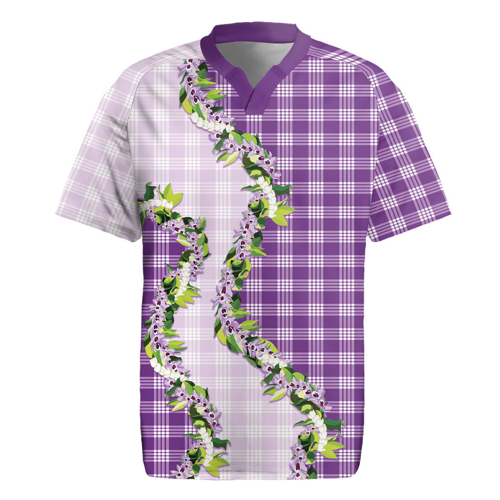 Violet Hawaii Palaka Rugby Jersey Maile Pikake Honohono Orchid Lei LT05 Violet - Polynesian Pride