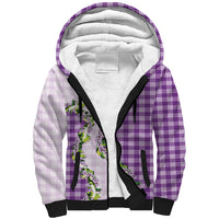 Violet Hawaii Palaka Sherpa Hoodie Maile Pikake Honohono Orchid Lei LT05 Unisex Violet - Polynesian Pride