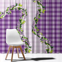 Violet Hawaii Palaka Window Curtain Maile Pikake Honohono Orchid Lei LT05 - Polynesian Pride