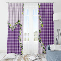 Violet Hawaii Palaka Window Curtain Maile Pikake Honohono Orchid Lei LT05 - Polynesian Pride