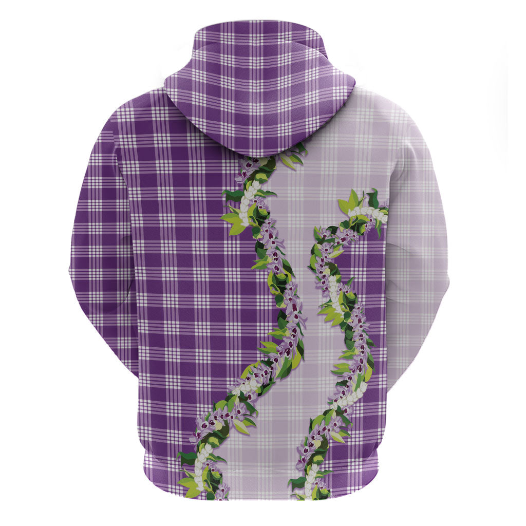 Violet Hawaii Palaka Zip Hoodie Maile Pikake Honohono Orchid Lei LT05 - Polynesian Pride