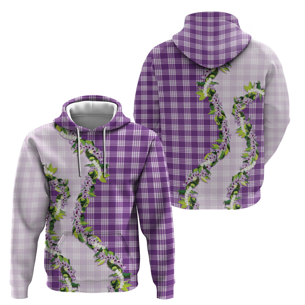 Violet Hawaii Palaka Zip Hoodie Maile Pikake Honohono Orchid Lei LT05 - Polynesian Pride