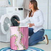 Pink Hawaii Palaka Laundry Basket Maile Pikake Honohono Orchid Lei LT05 - Polynesian Pride
