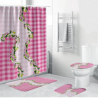 Pink Hawaii Palaka Bathroom Set Maile Pikake Honohono Orchid Lei